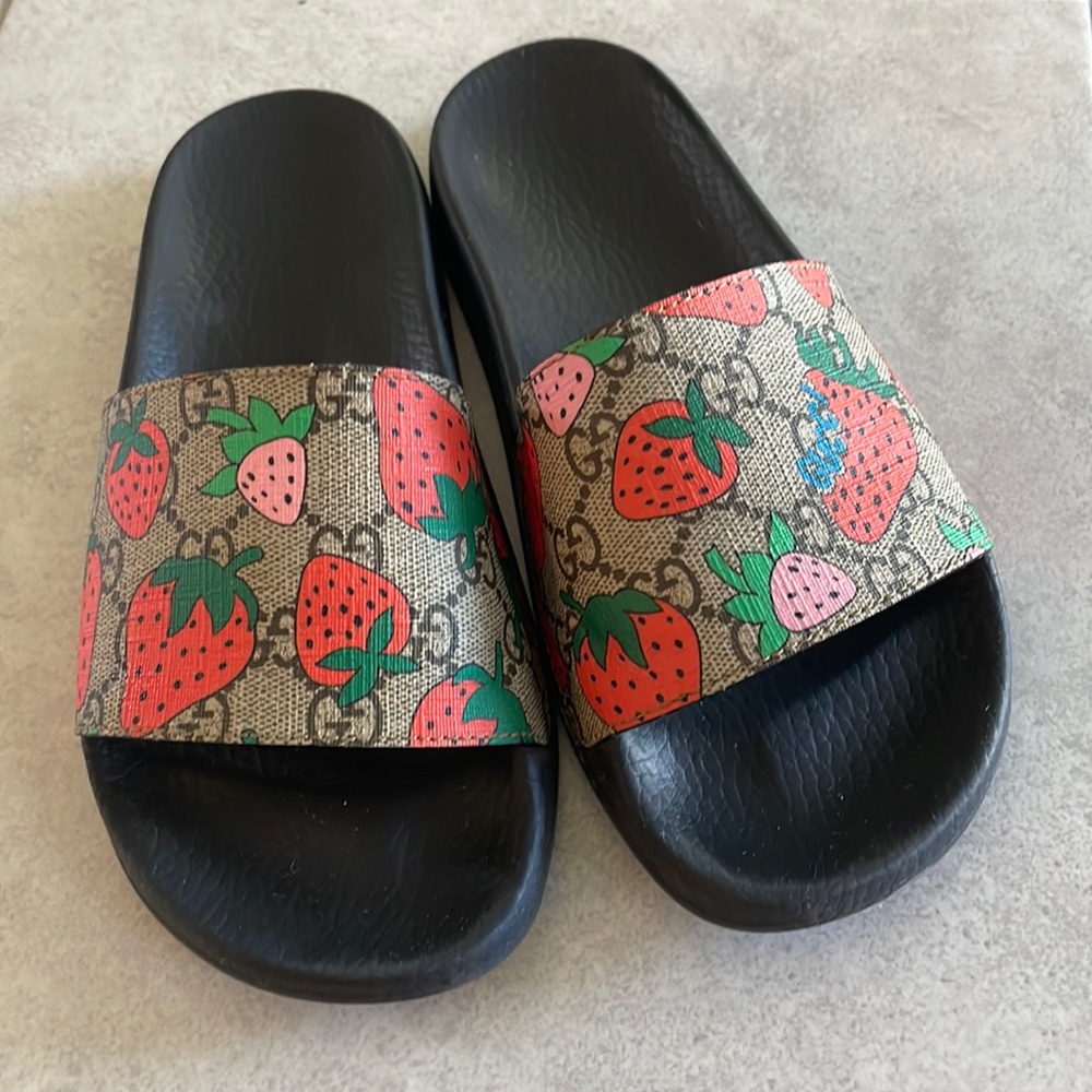 Gucci Strawberry Slide Sandals